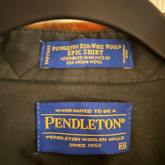 Pendleton XS wool orange and green plaid snap shirt - Picture 3 of 3